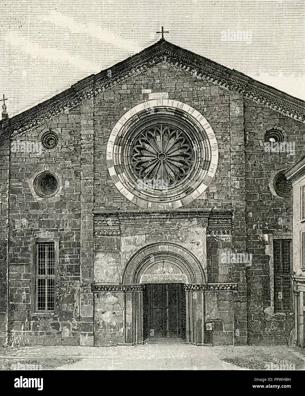 Brescia Chiesa Di San Francesco Xilografia Di Barberis Stock Photo Alamy