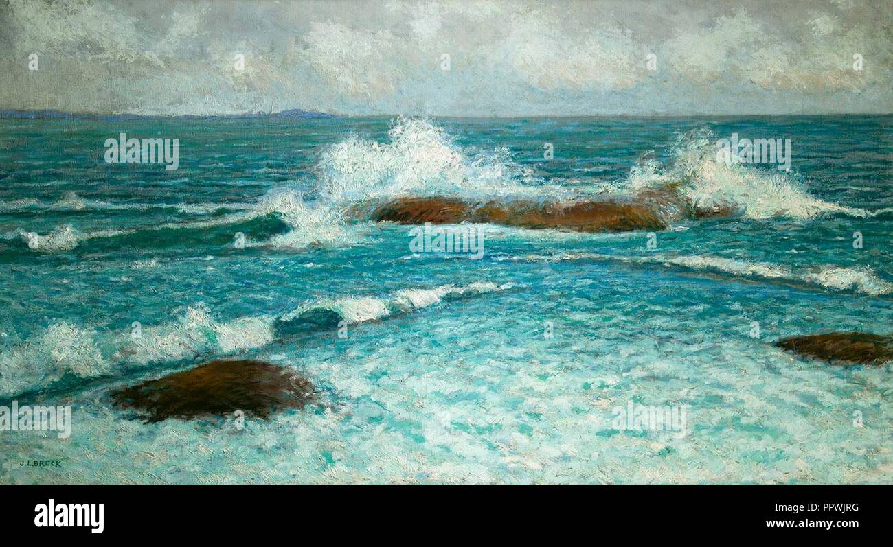 'Surf at Gloucester' by John Leslie Breck Stock Photo Alamy