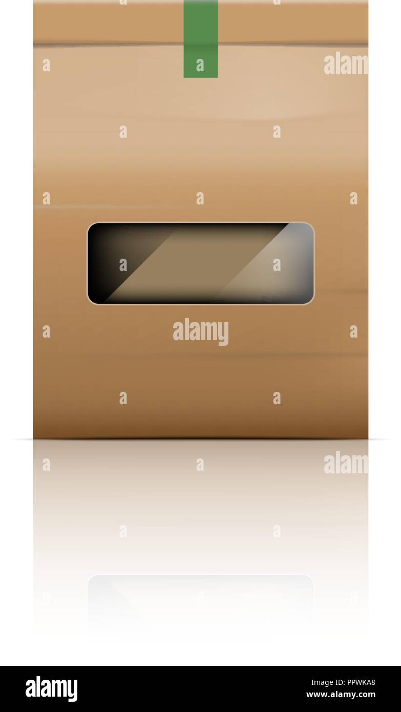 Paper bag packaging with reflect, stock vector Stock Vector