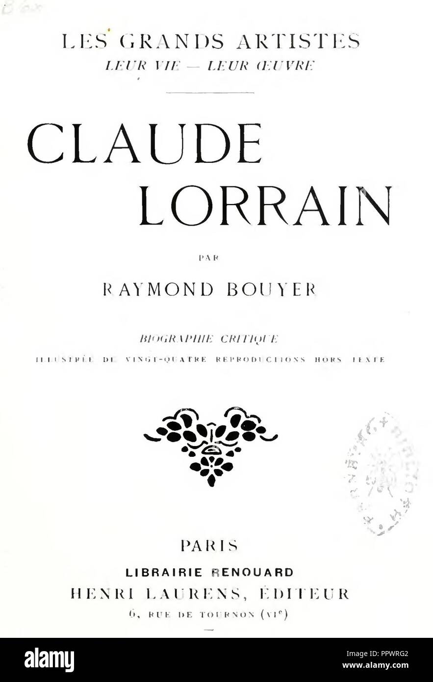 Bouyer - Claude Lorrain, Laurens (page 7 crop). Stock Photo