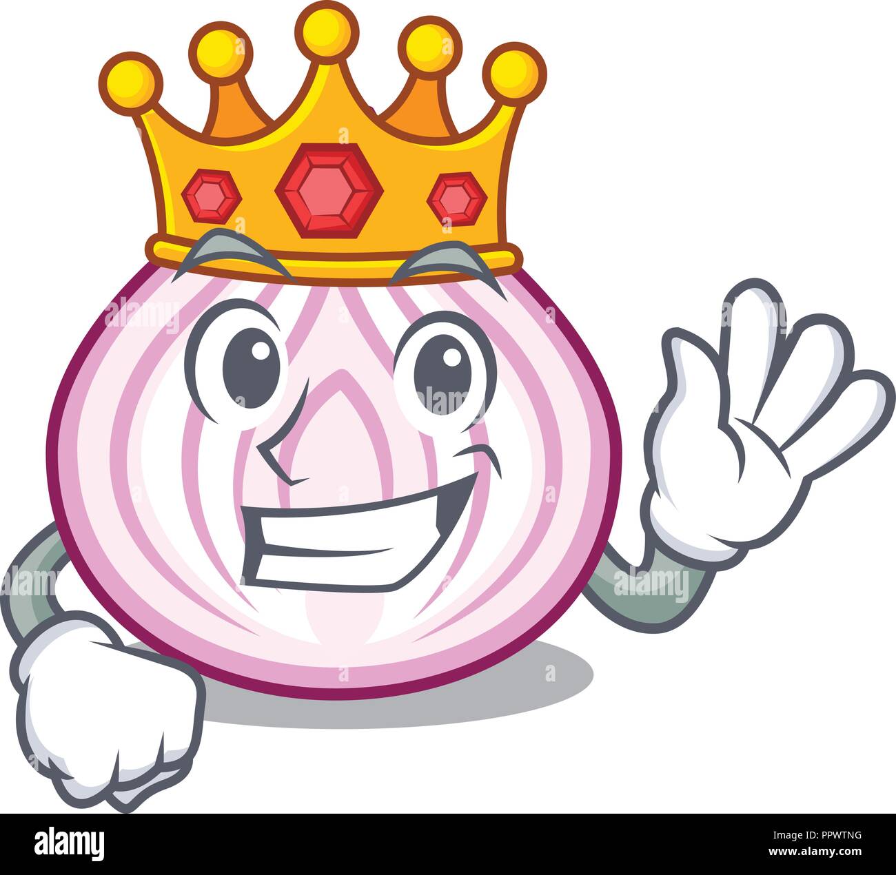 King fresh slice onion isolated on mascot Stock Vector Image & Art Alamy