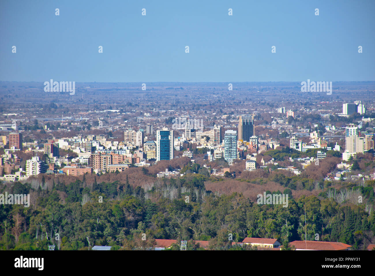 View on Mendoza from the Cerro de la Gloria hill - Argentina Stock Photo