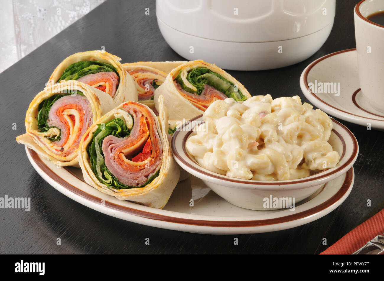 Italian wrap sandwich with salami, pepperoni, gouda and provolone cheese Stock Photo Alamy