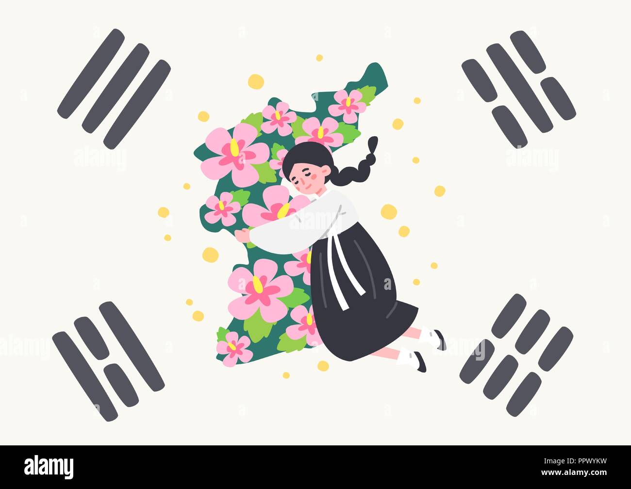 National flower of Korean for liberation day celebration vector