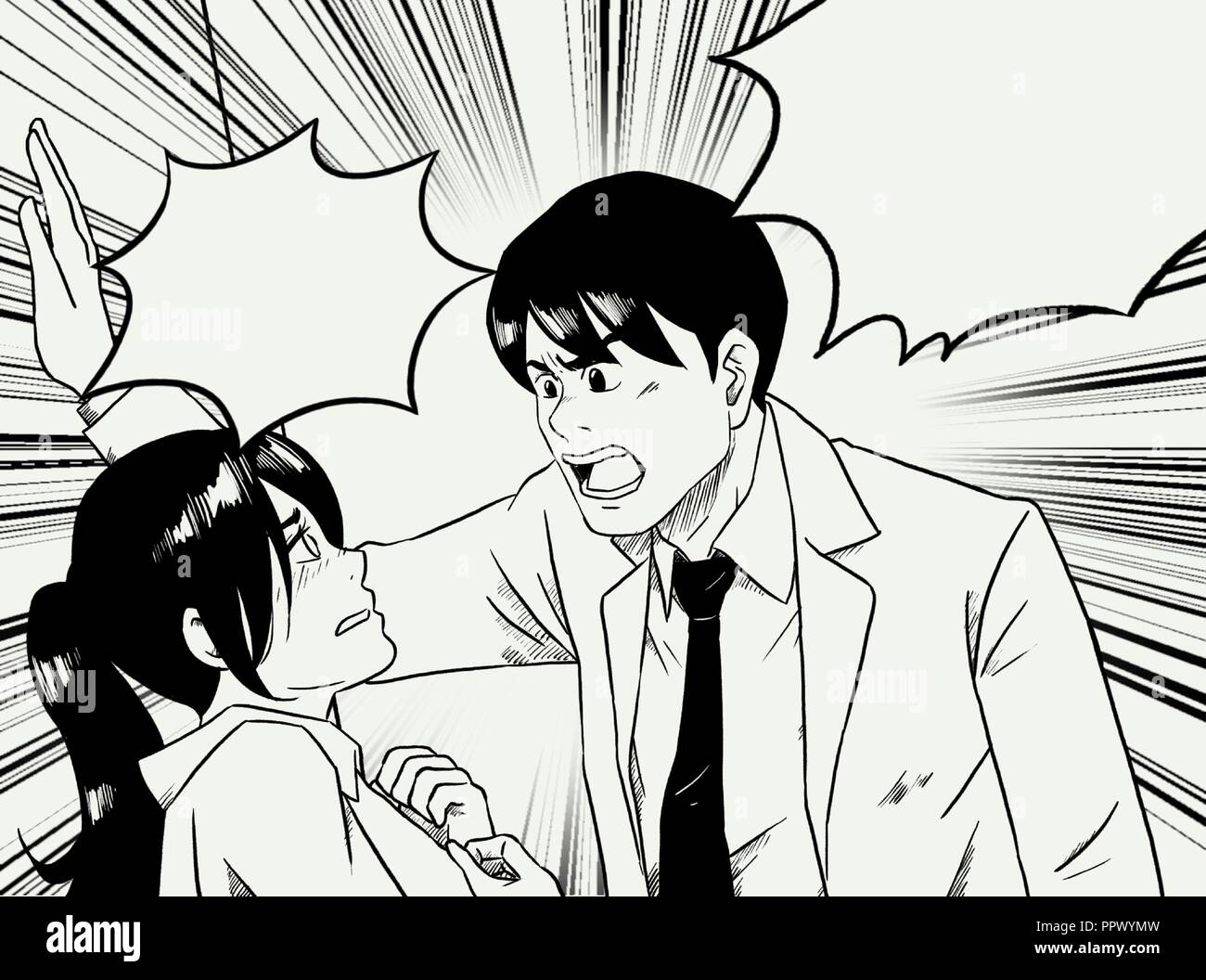 Hand drawing sketches with characters vector illustration. comic speech ...