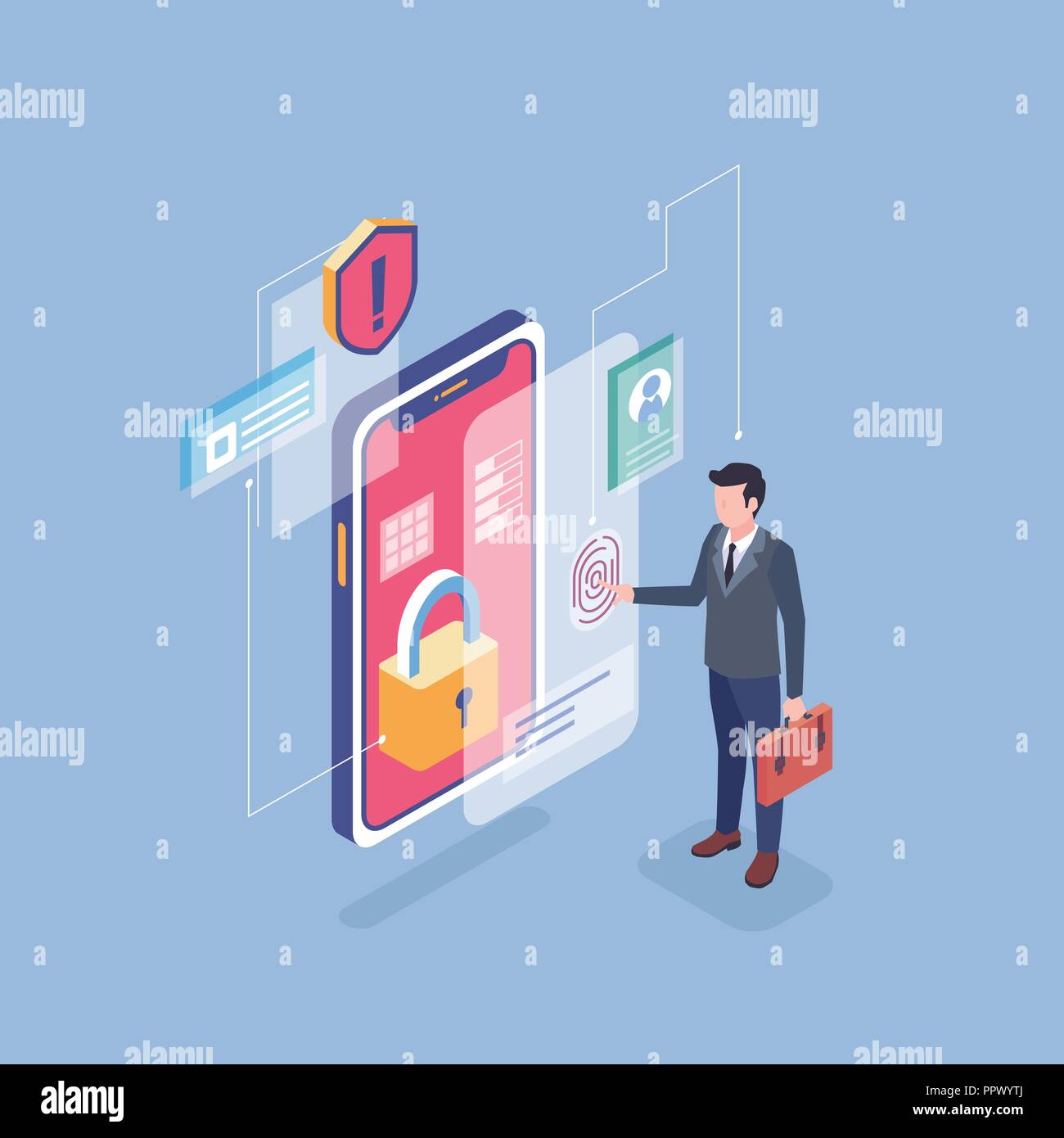 Flat isometric Smart life concept template vector illustration. 008 ...