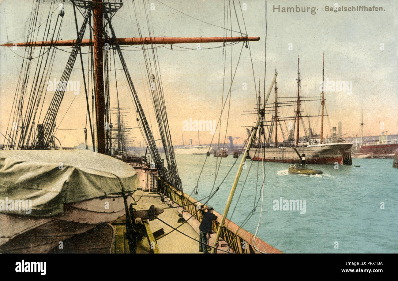 Hamburg sailing ship harbor Stock Photo Alamy