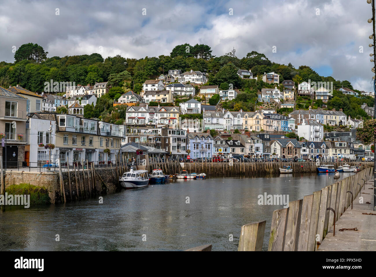 LOOE Cornwall England UK  Looe a very popular fishing port  a Holiday Resort full of Hotels, Attractions, and Restaurants. Stock Photo