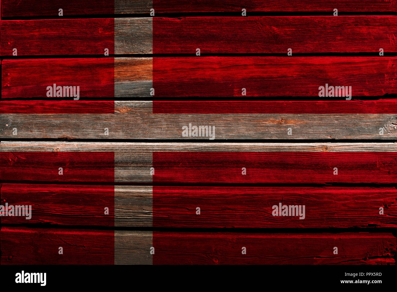 Flag of Denmark on a wood background Stock Photo - Alamy