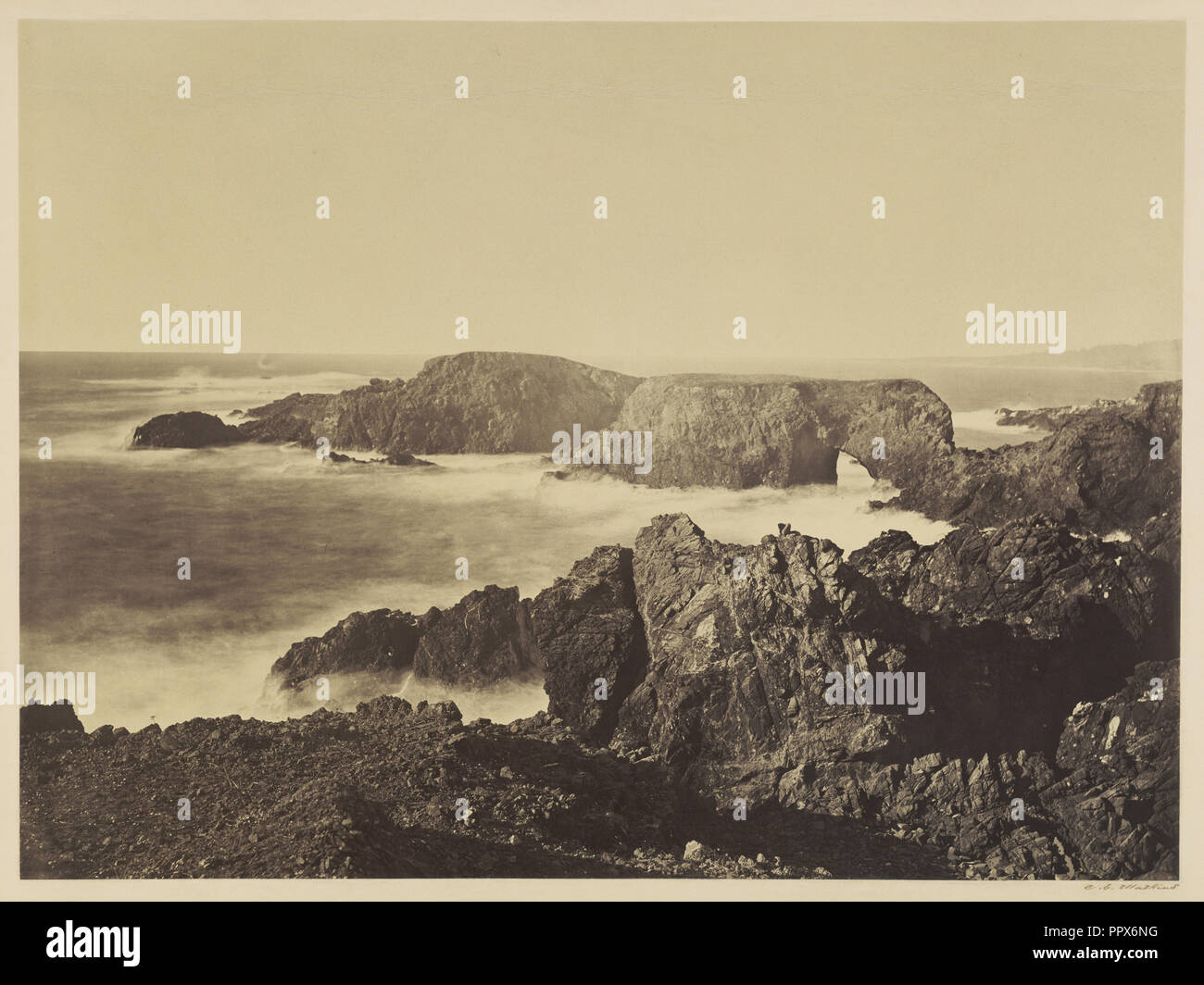 Coast View off Mendocino; Carleton Watkins, American, 1829 - 1916, negative 1863; print about 1866; Albumen silver print Stock Photo