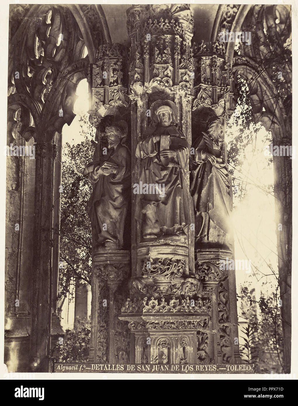 Detalles de San Juan de los Reyes, Toledo; Casiano Alguacil, Spanish, 1832 - 1914, Toledo, Spain; 1875; Albumen silver print Stock Photo