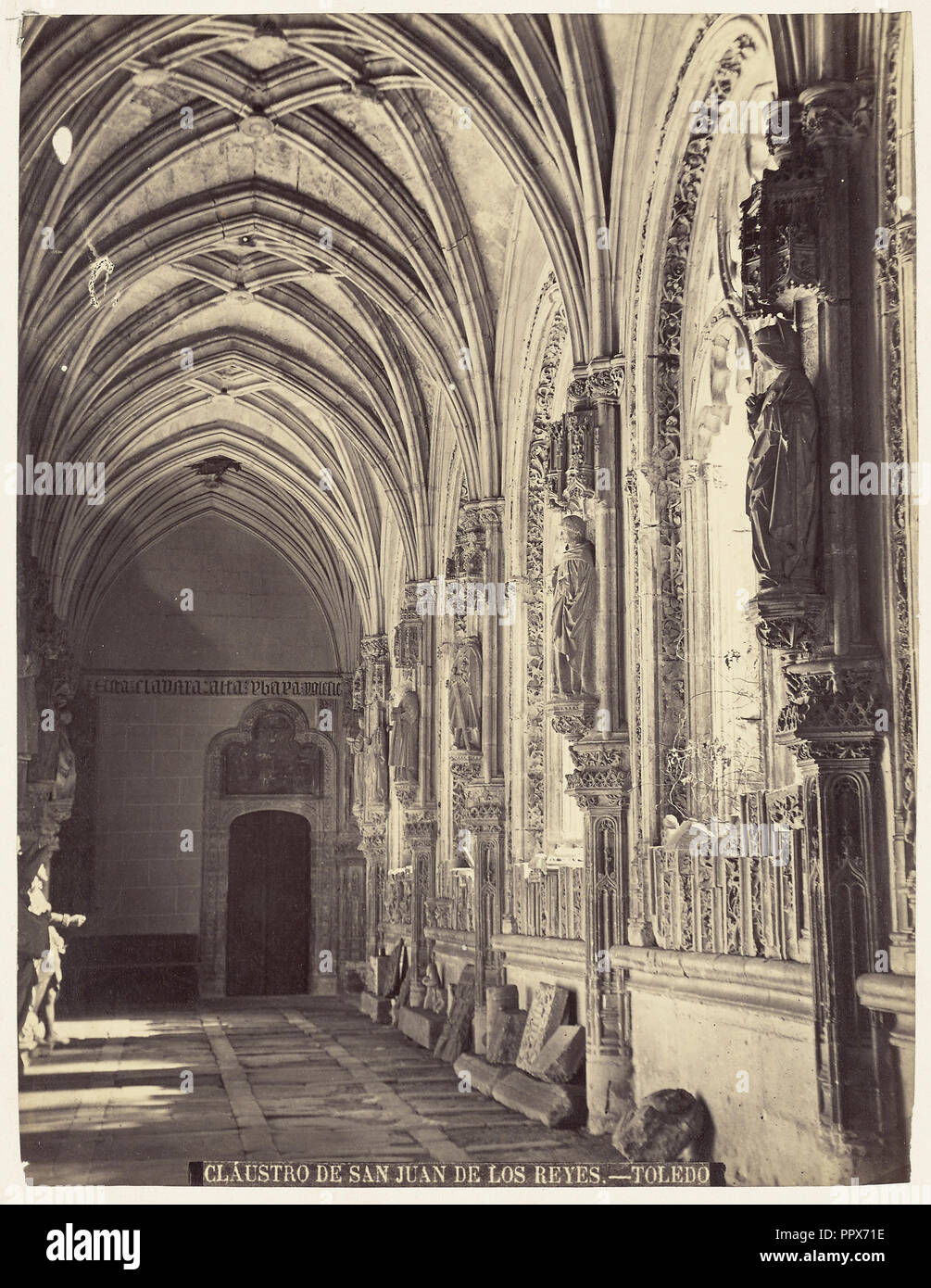 Claustro de San Juan de los Reyes; Casiano Alguacil, Spanish, 1832 - 1914, Toledo, Spain; 1875; Albumen silver print Stock Photo