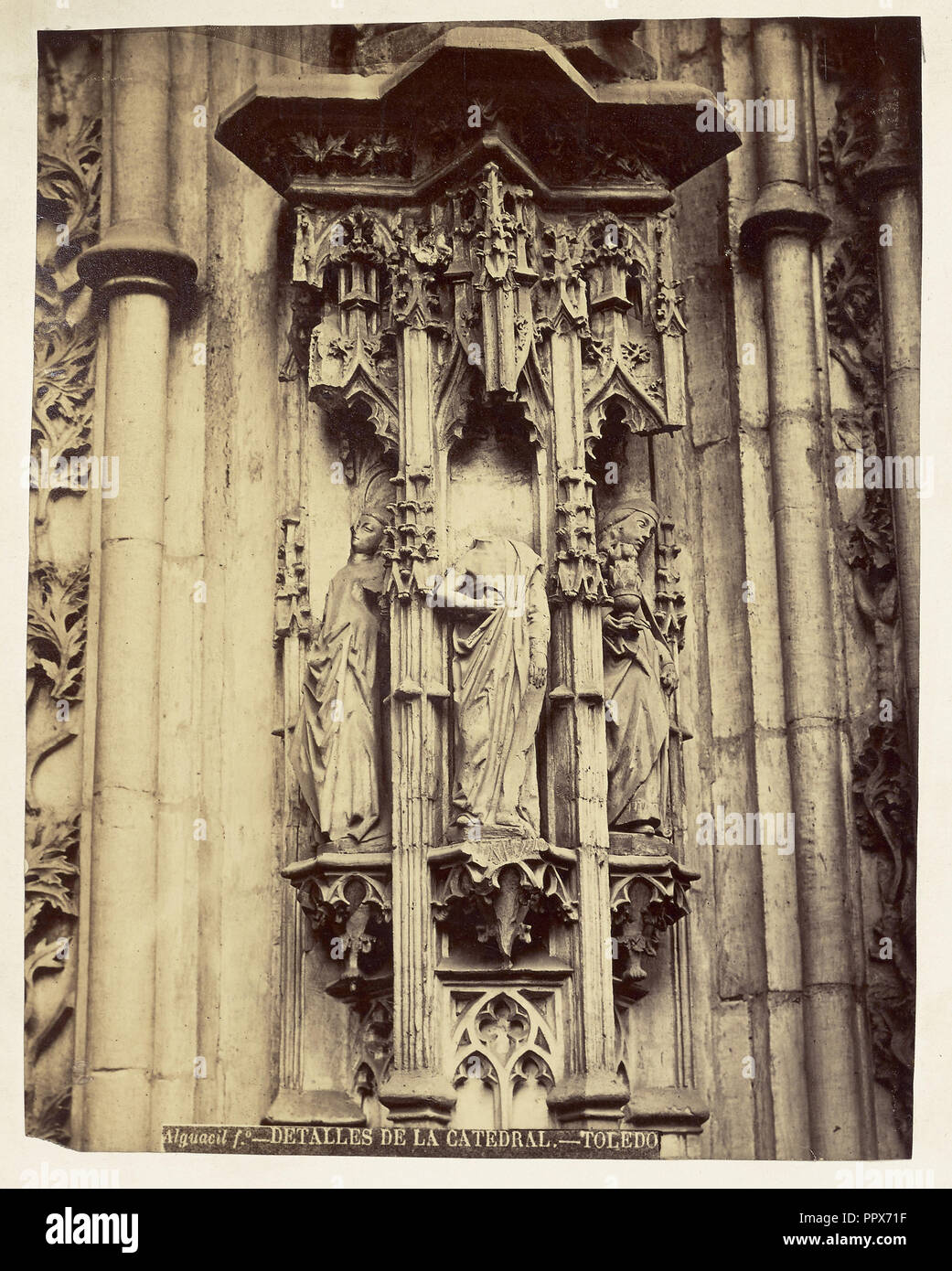 Detalles de la Catedral, Toledo; Casiano Alguacil, Spanish, 1832 - 1914, Toledo, Spain; 1875; Albumen silver print Stock Photo