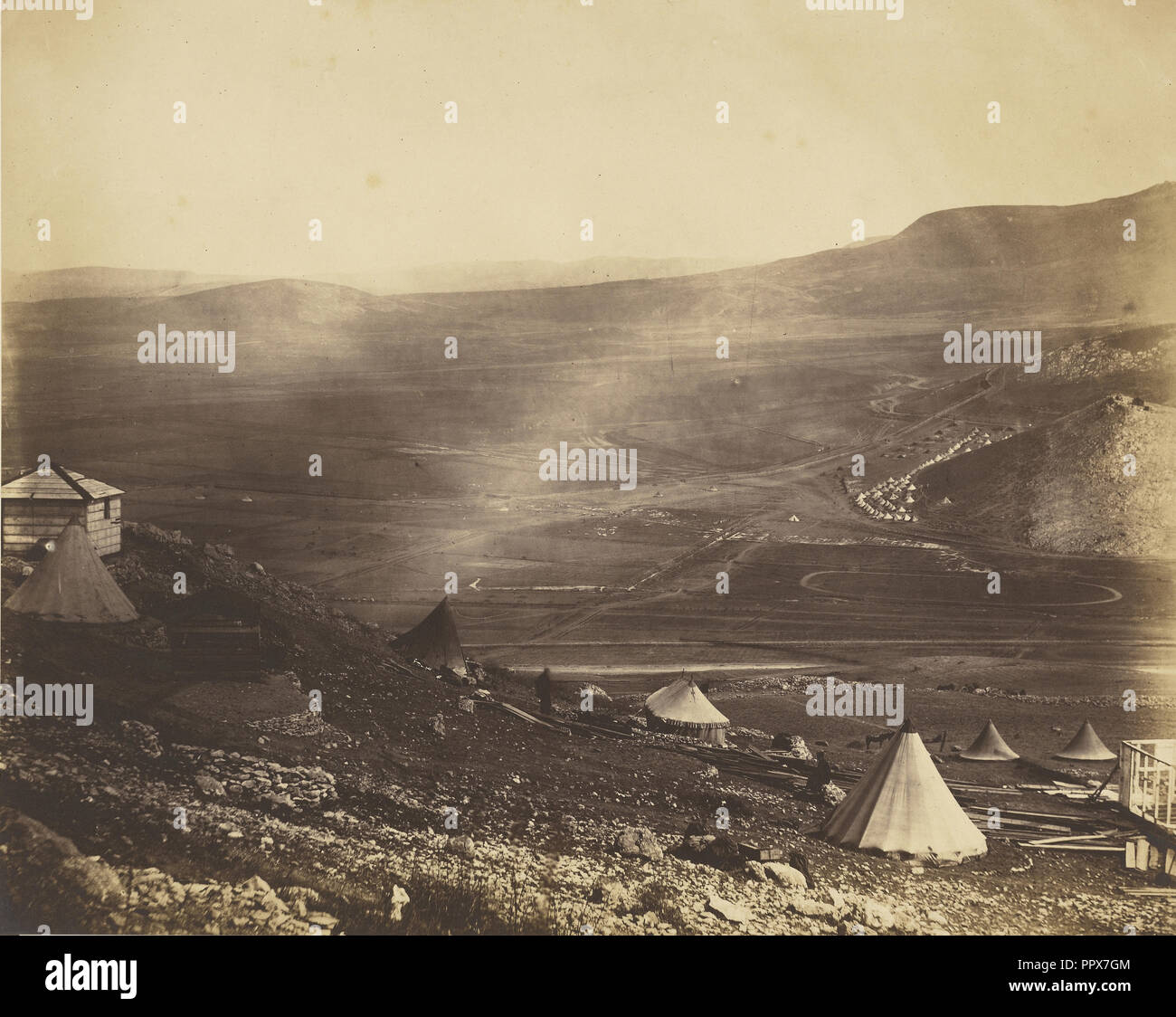 Cavalry Camp, looking towards Kadikoi; Roger Fenton, English, 1819 - 1869, 1855; Albumen silver print Stock Photo
