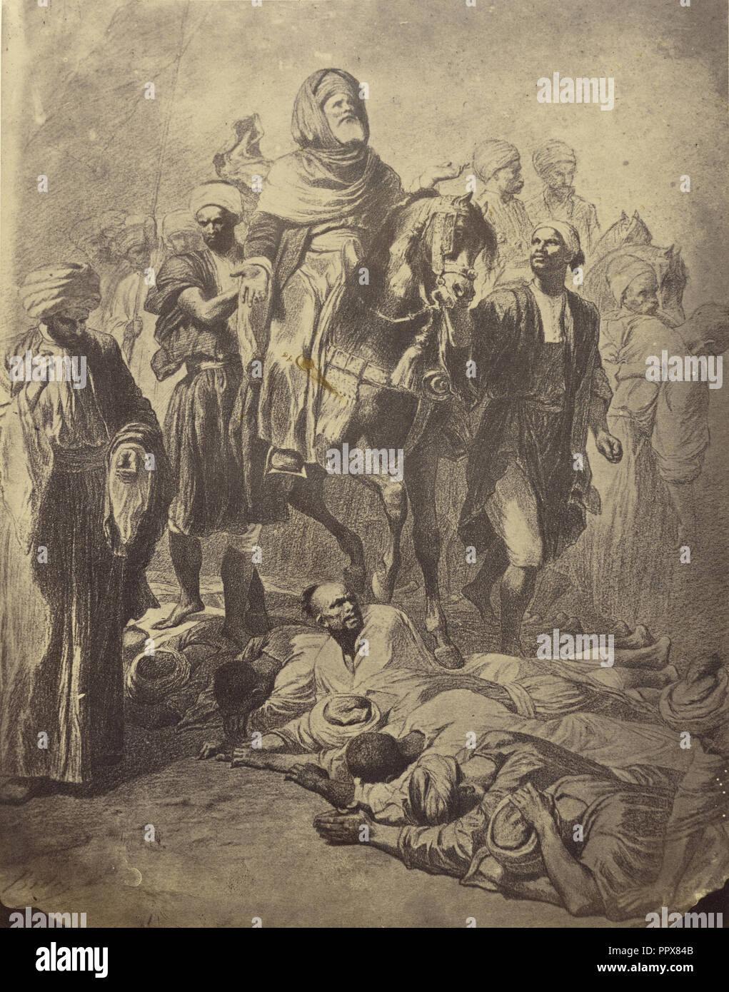 Depart du Scherif es lam pour la Mecque; William J. Stillman, American, 1828 - 1901, 1860s; Albumen silver print Stock Photo