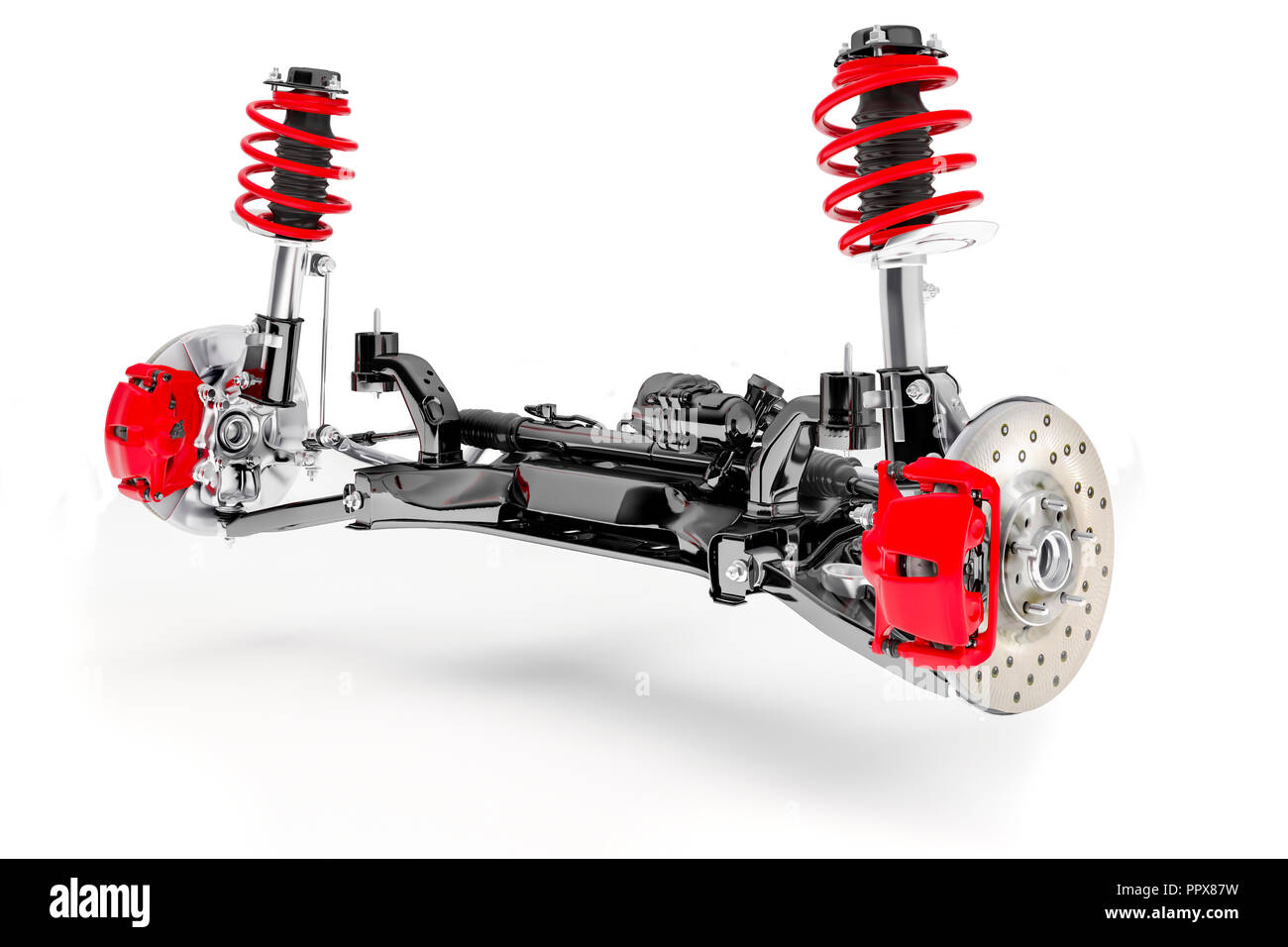 3d car suspension, on white background Stock Photo Alamy