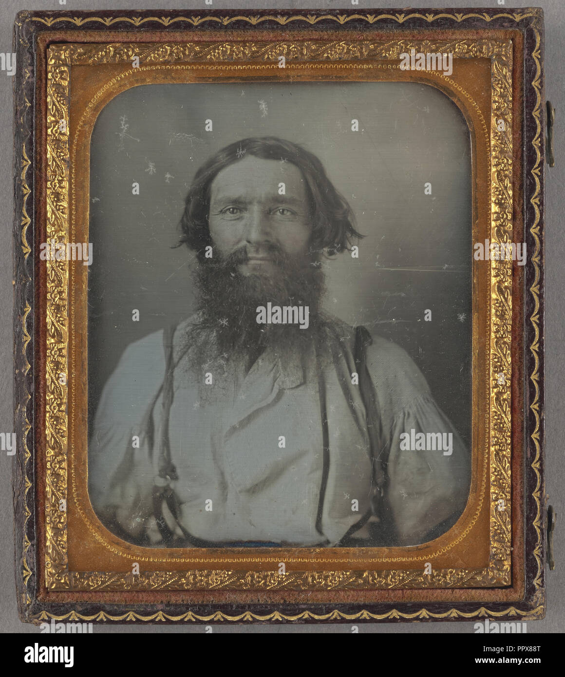 Portrait of a blacksmith; American; about 1858; Daguerreotype Stock Photo