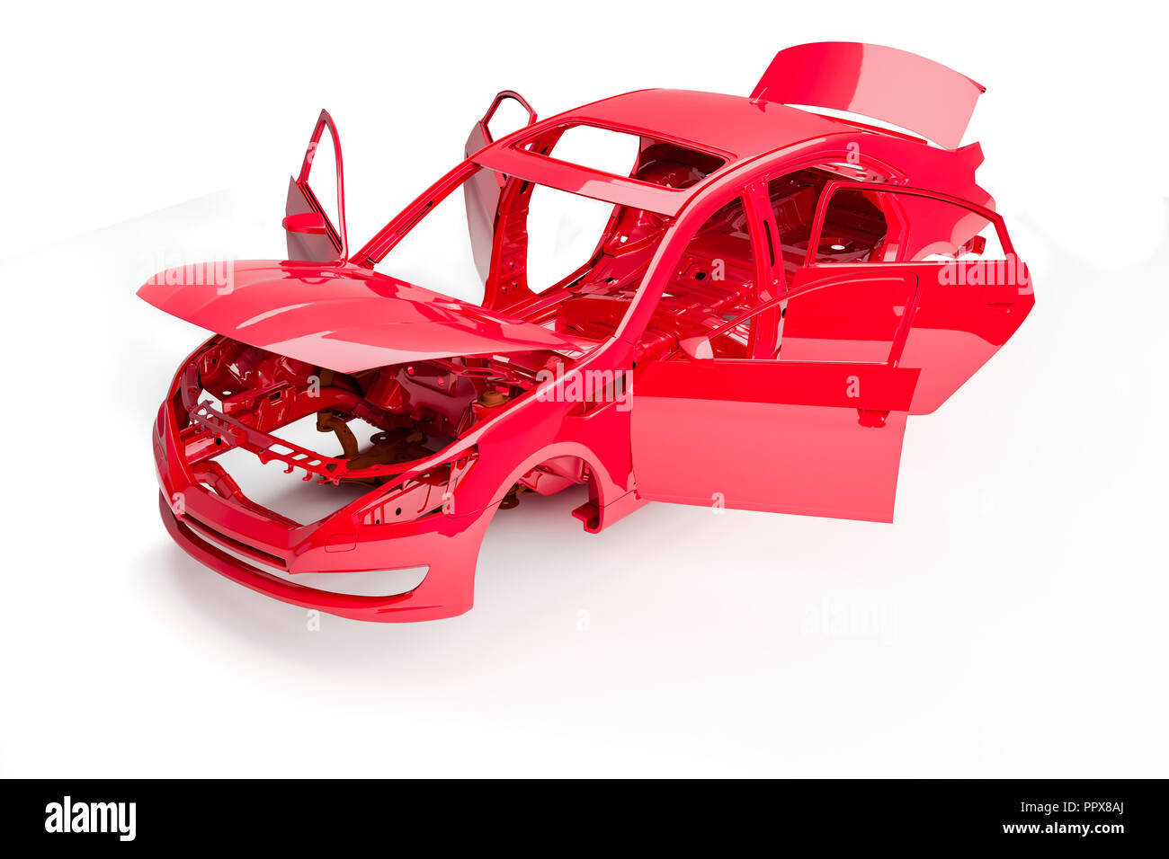 3d car frame body on white background Stock Photo Alamy