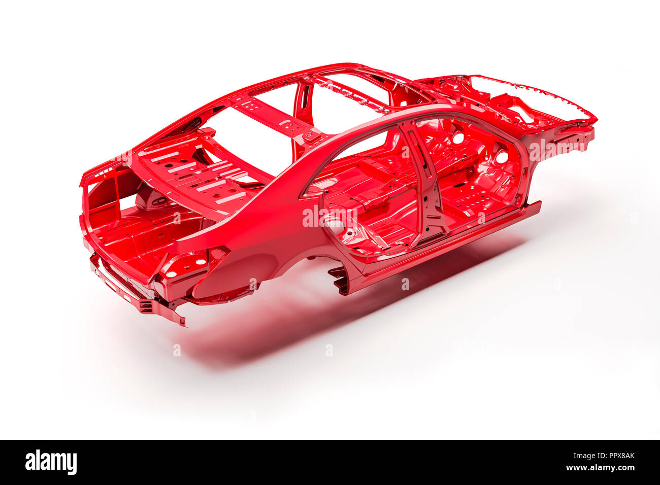 3d car frame body on white background Stock Photo Alamy