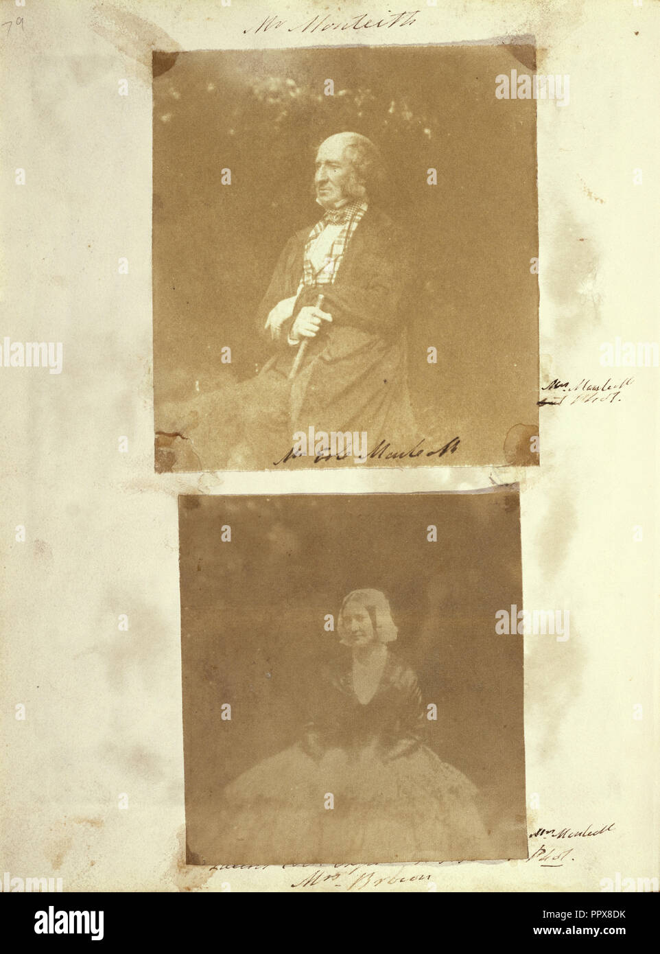 Mrs. Brown; Frances Monteith, British, active 1840s, about 1845; Salted paper print from a Calotype negative; 9.2 x 8.6 cm Stock Photo