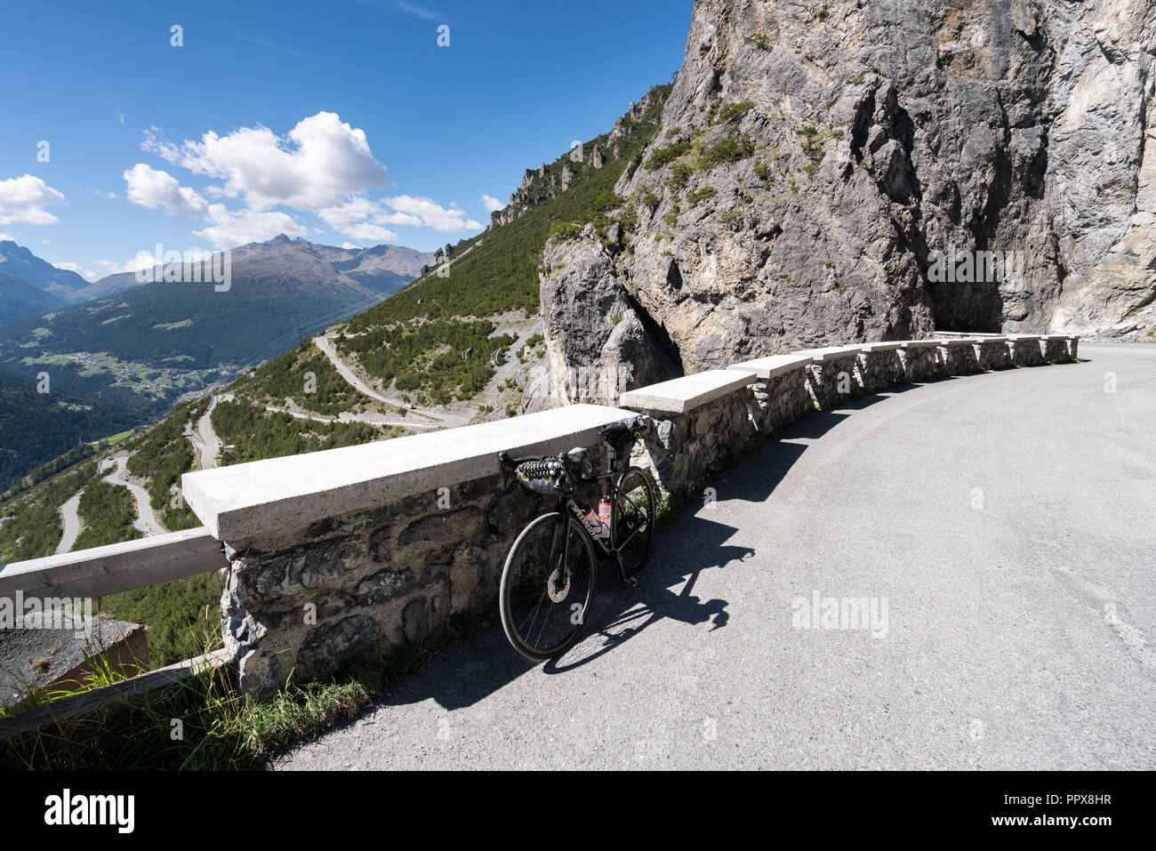 The cyrvy roaf of Cancano near Bormio, Italy, Europe, EU Stock Photo