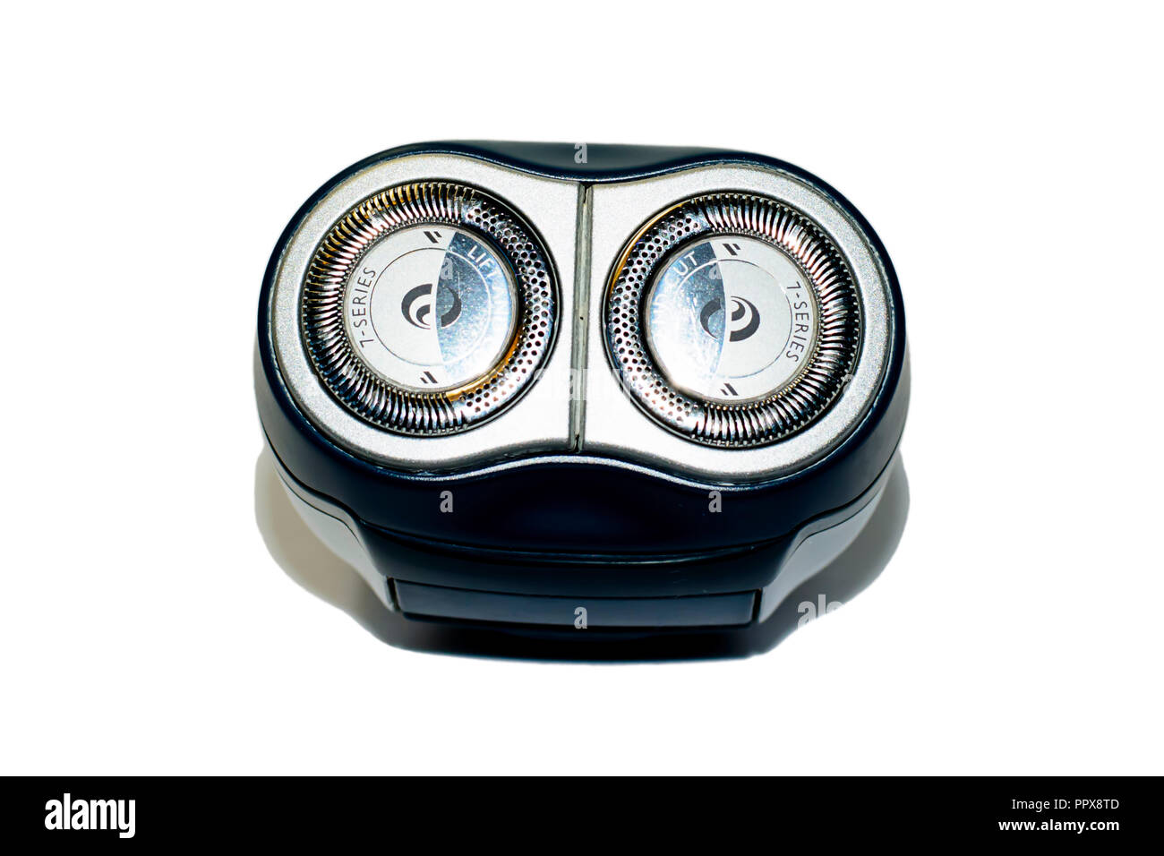The old electric shaver on white background Stock Photo Alamy