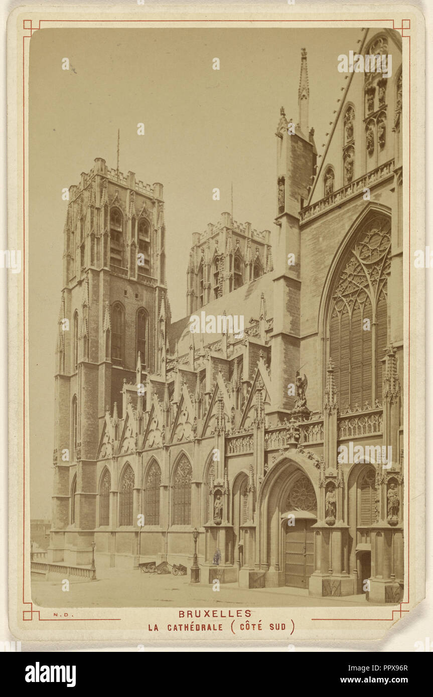 Bruxelles. La Cathedrale, Cote Sud, étienne Neurdein, French, 1832 - 1918, about 1885; Albumen silver print Stock Photo