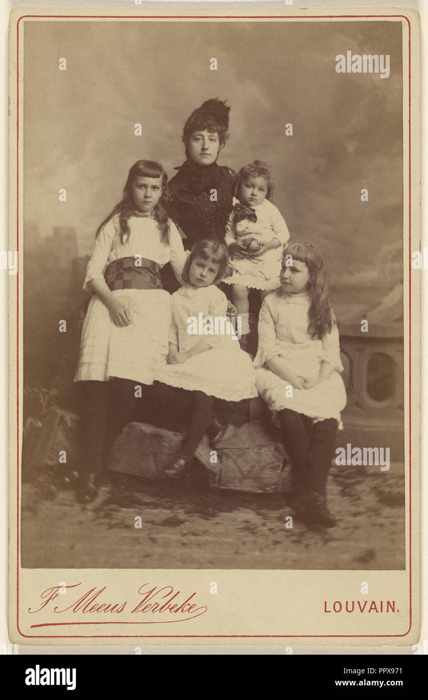 Mrs. John Stevens. Grace Stevens. Clare Stevens. Jessie Stevens. Frederick Stevens; F. Meens Verbeke, Belgian, active Louvain Stock Photo