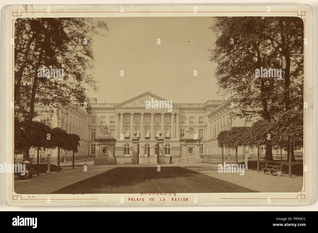 Bruxelles. Palais de la Nation; étienne Neurdein, French, 1832 - 1918, about 1885; Albumen silver print Stock Photo