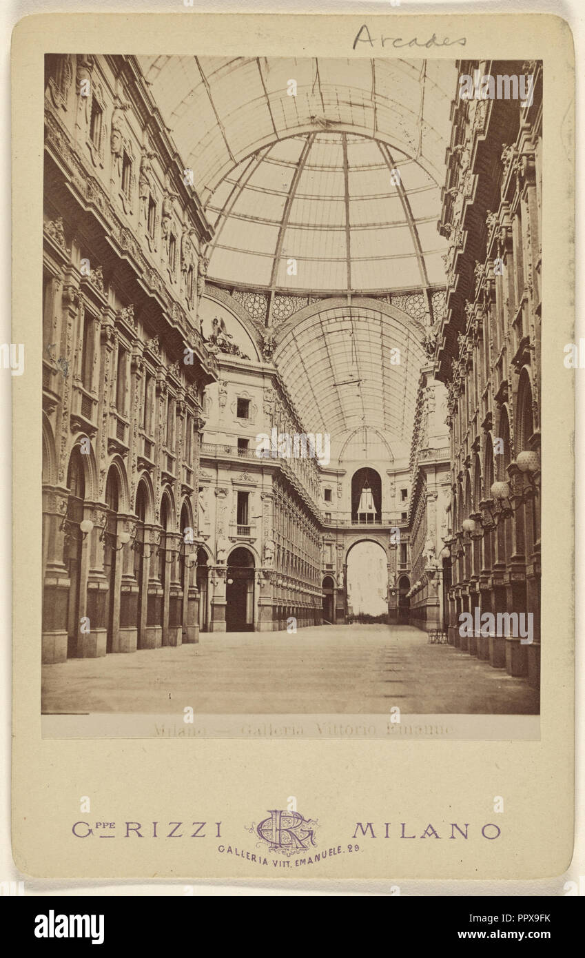 Milano - Gallerie Vittorio Emanuel; Giuseppe Rizzi, Italian, active Milan, Italy 1860s - 1870s, about 1875; Albumen silver Stock Photo