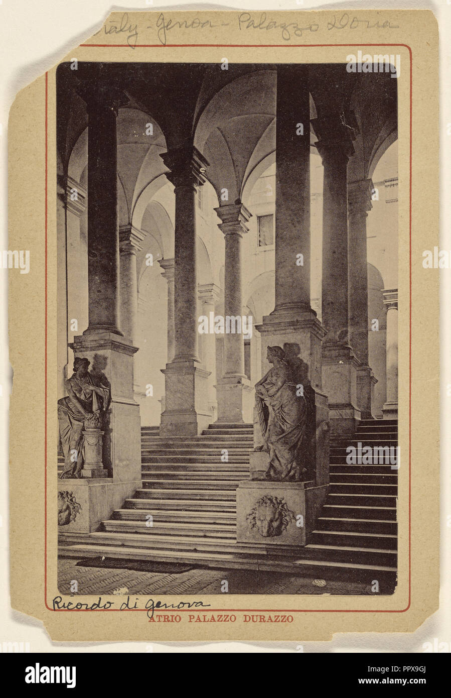 Atrio Palazzo Durazzo at Genoa, Italy; Italian; about 1880; Collotype Stock Photo