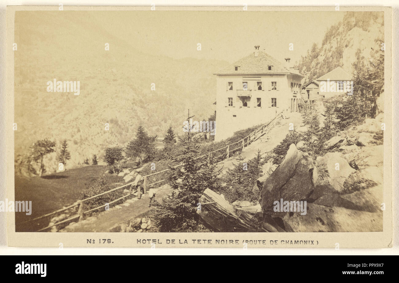 Hotel de la Tete Noire, Route de Chamonix, A. Garcin, Swiss, active Geneva, Switzerland 1860s - 1870s, about 1870; Albumen Stock Photo