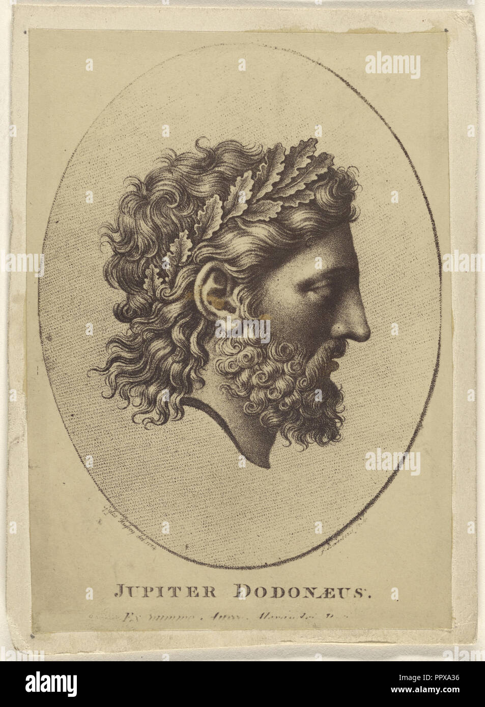 Jupiter Dodonaeus copy of an aquatint by Gyles Hussey, 1774; about 1865; Albumen silver print Stock Photo