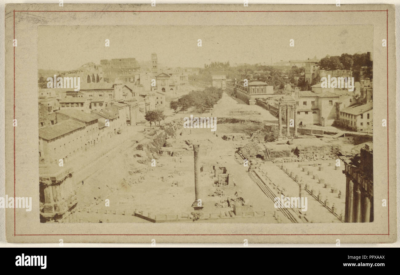 Roma. Foro Romano Colona Foca; Italian; 1865 - 1870; Albumen silver print Stock Photo