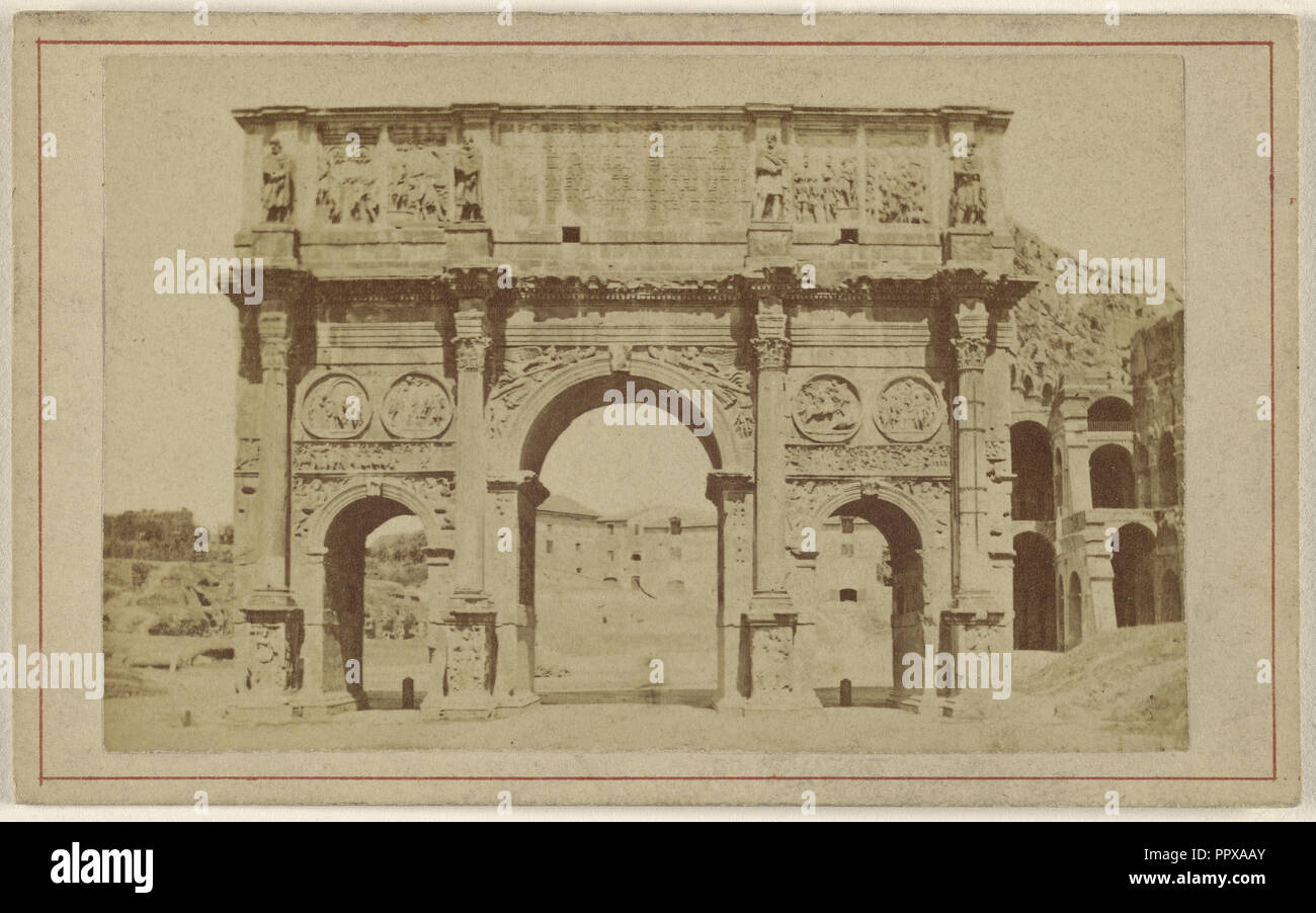 Roma. Arco Costantino; Italian; 1865 - 1870; Albumen silver print Stock Photo