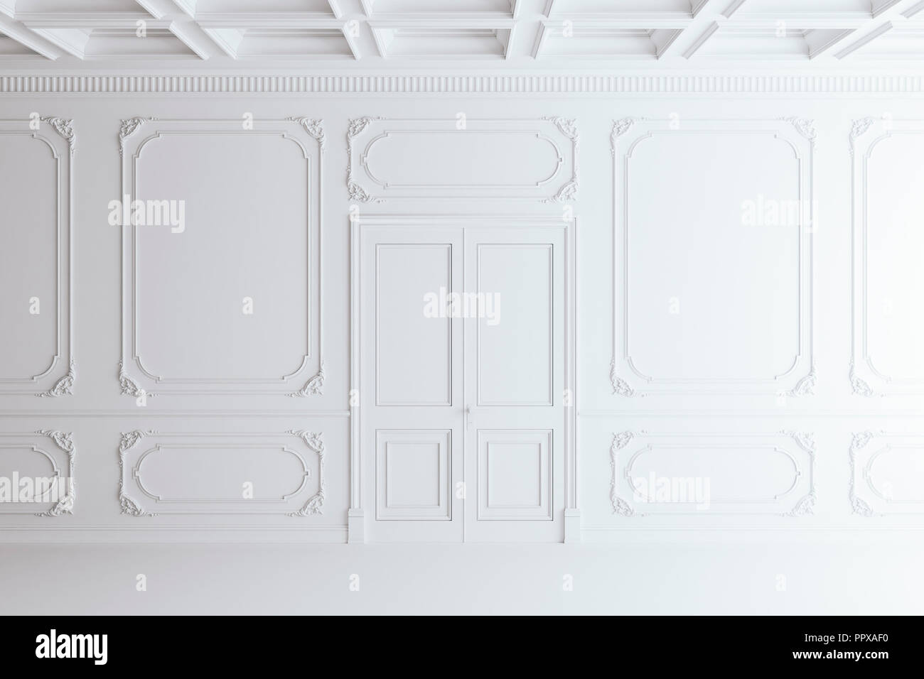 3d render of beautiful clean vintage interior Stock Photo - Alamy