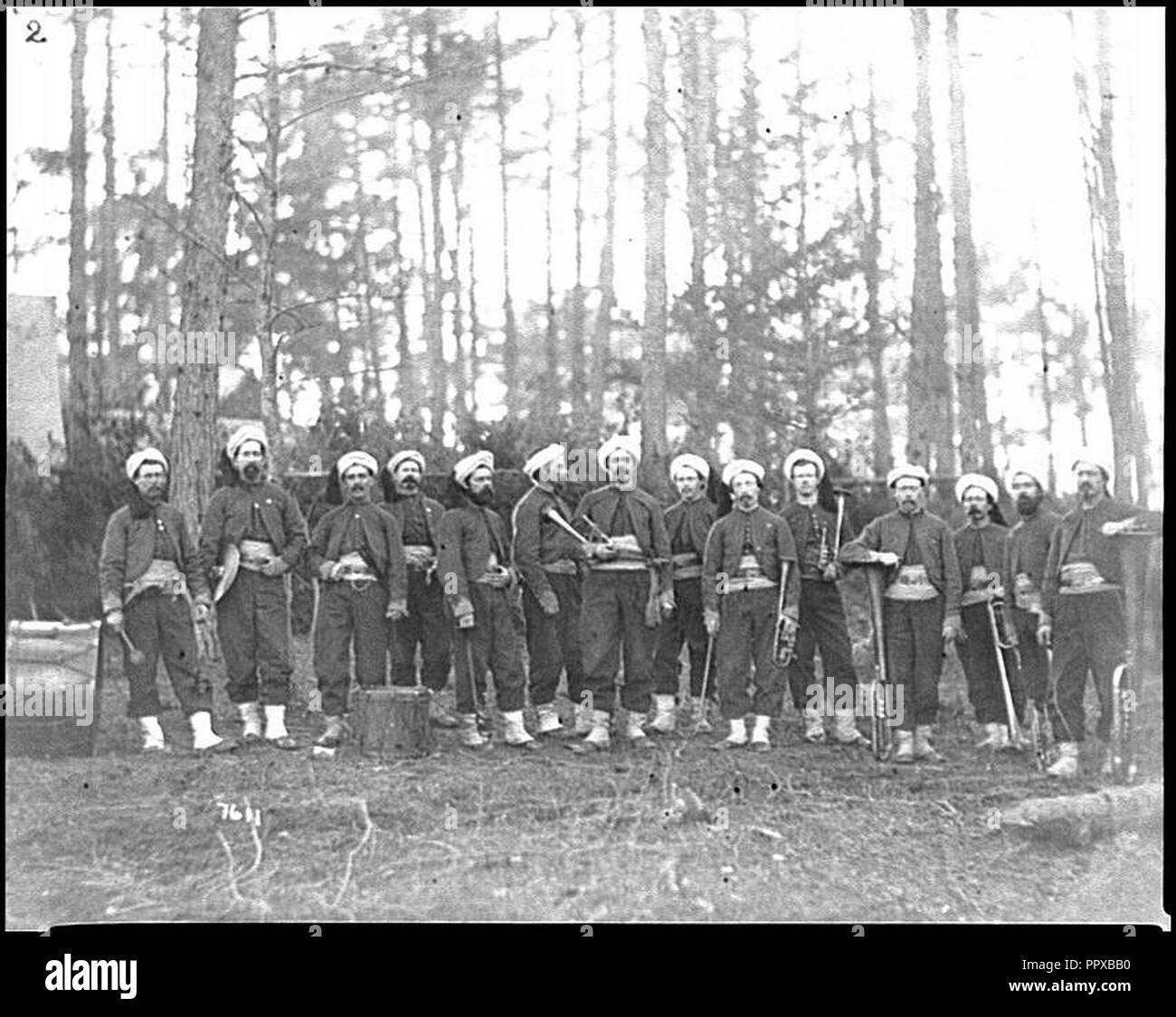 Brandy Station, Va. Band of the 114th Pennsylvania Infantry (Zouaves) Stock Photo