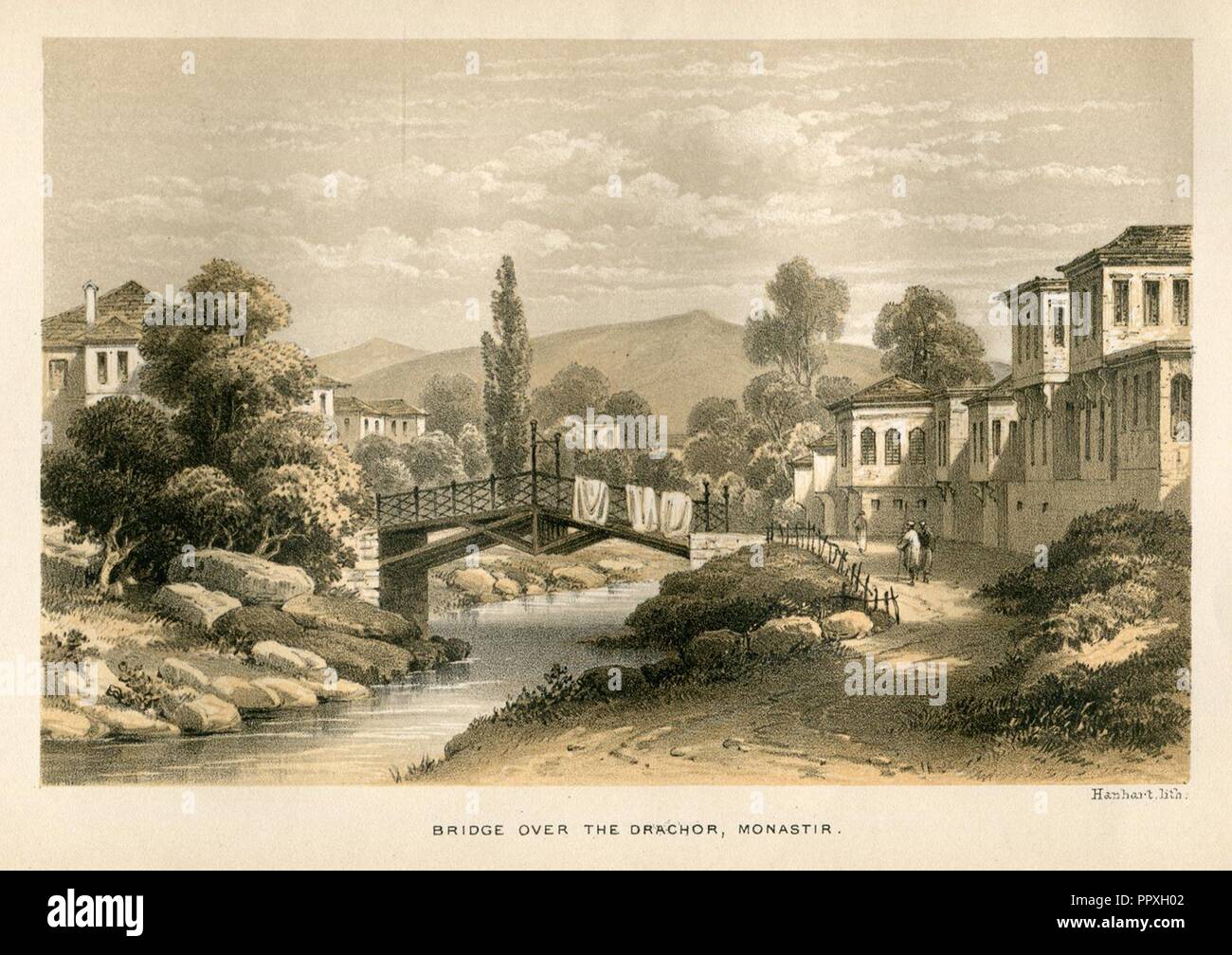 Bridge over the Drachor, Monastir - Walker Mary Adelaide - 1864 Stock Photo  - Alamy