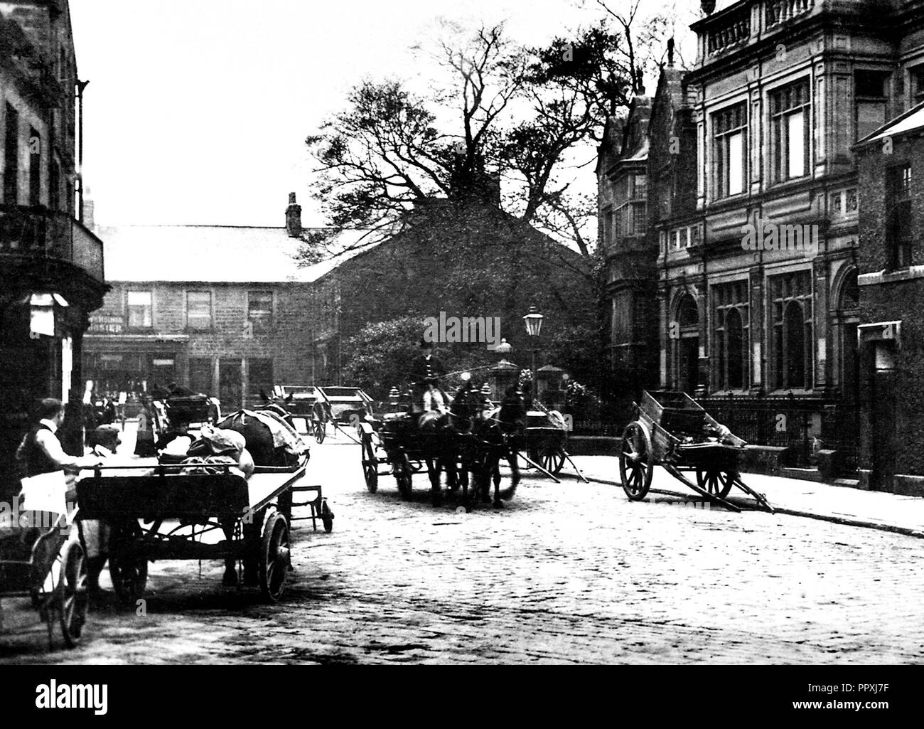 Manor Square, Otley early 1900s Stock Photo Alamy