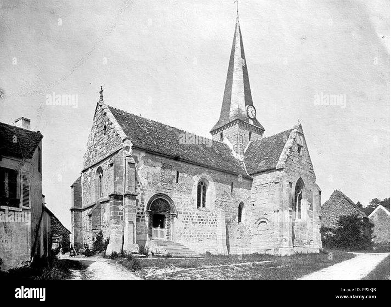 Brignancourt (95) église Saint-Pierre-aux-Liens vue depuis le sud-ouest cliché F. Martin-Sabon. Stock Photo