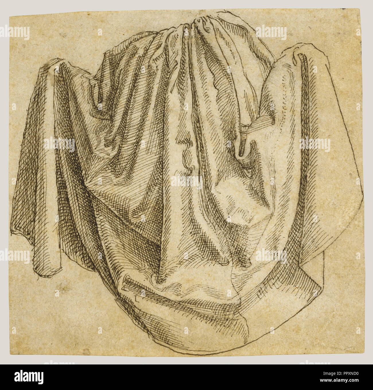 Study of a Hanging Drapery; Hans Brosamer, German, about 1500 - about 1554, about 1530 - 1540; Pen and black ink