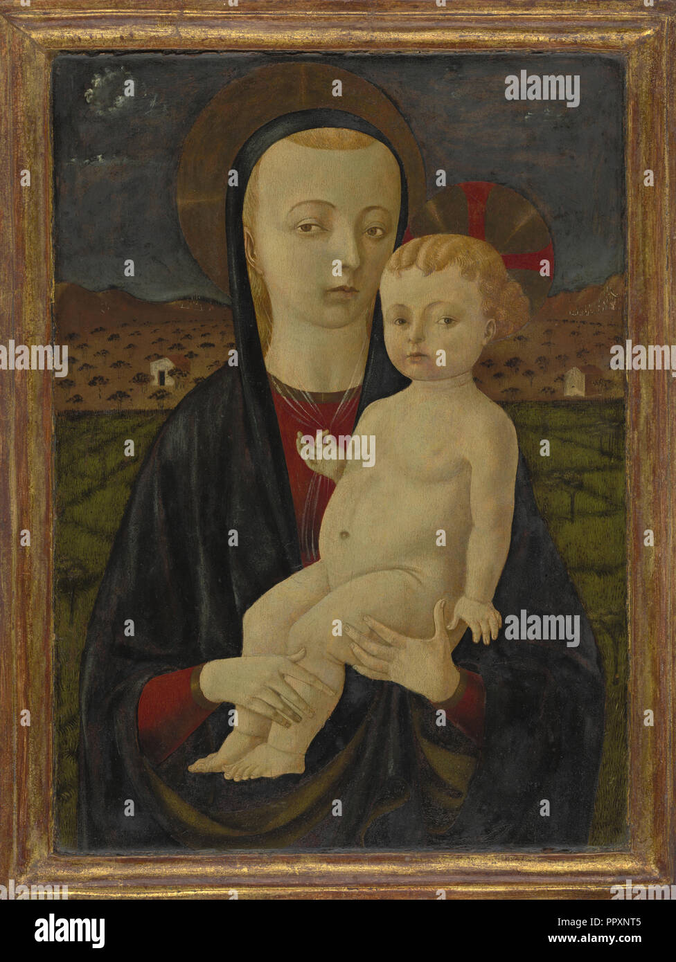 Madonna and Child; Workshop of Paolo Uccello, Italian, about 1397 - 1475, Italy; about 1470 - 1475; Tempera on panel Stock Photo