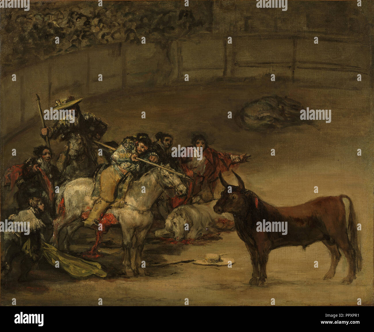 Bullfight, Suerte de Varas; Francisco José de Goya y Lucientes, Francisco de Goya, Spanish, 1746 - 1828, 1824; Oil on canvas Stock Photo