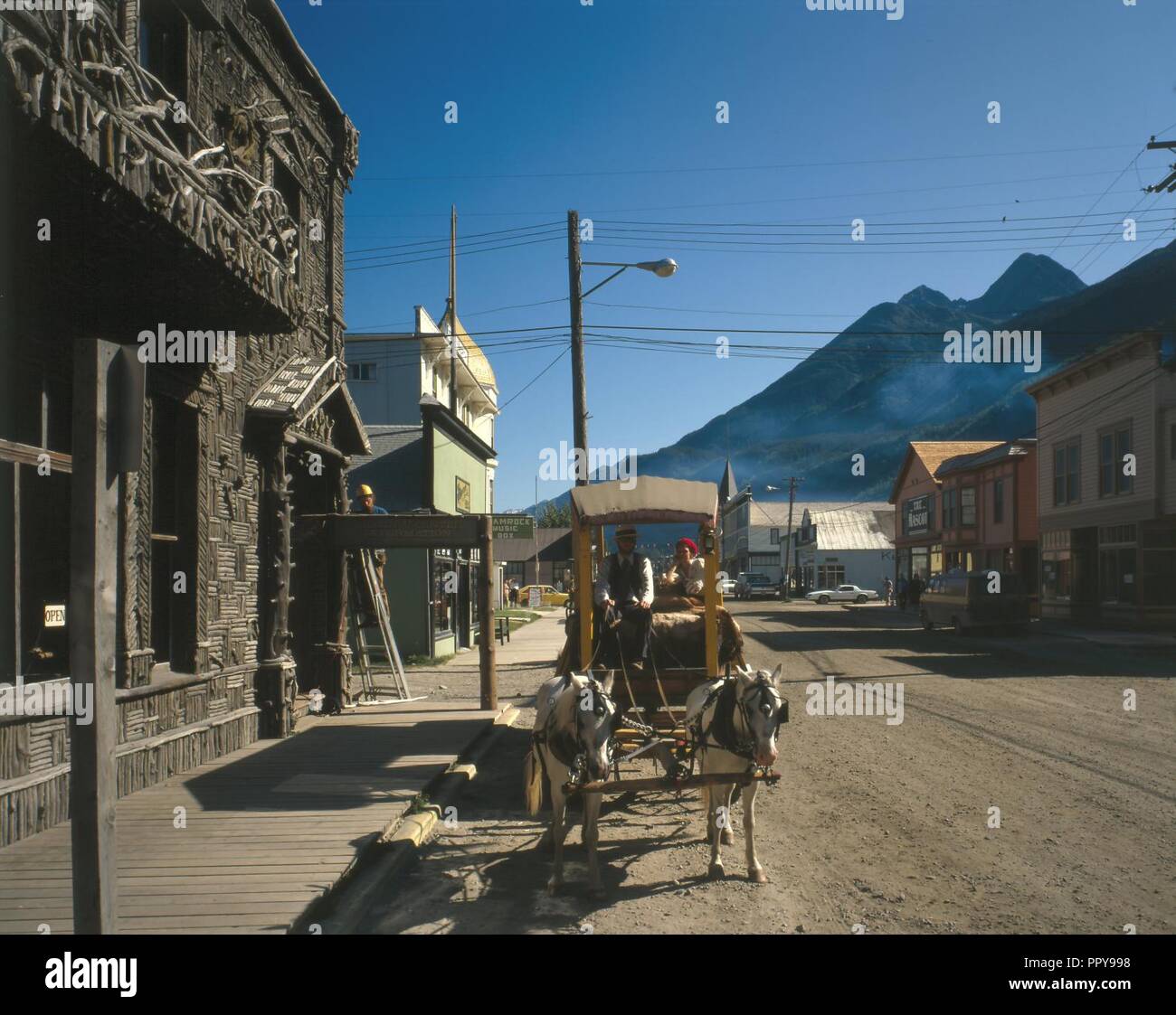 Broadway Avenue, Arctic Brotherhood Hall, Skagway, Alaska Stock Photo