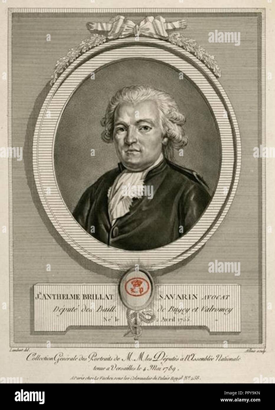Jean Anthelme Brillat-Savarin (1755-1826). Stock Photo