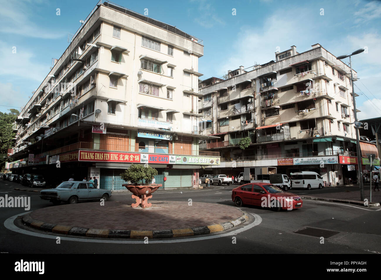 Downtown street scene in Sandakan, Borneo, Malaysia Stock Photo - Alamy
