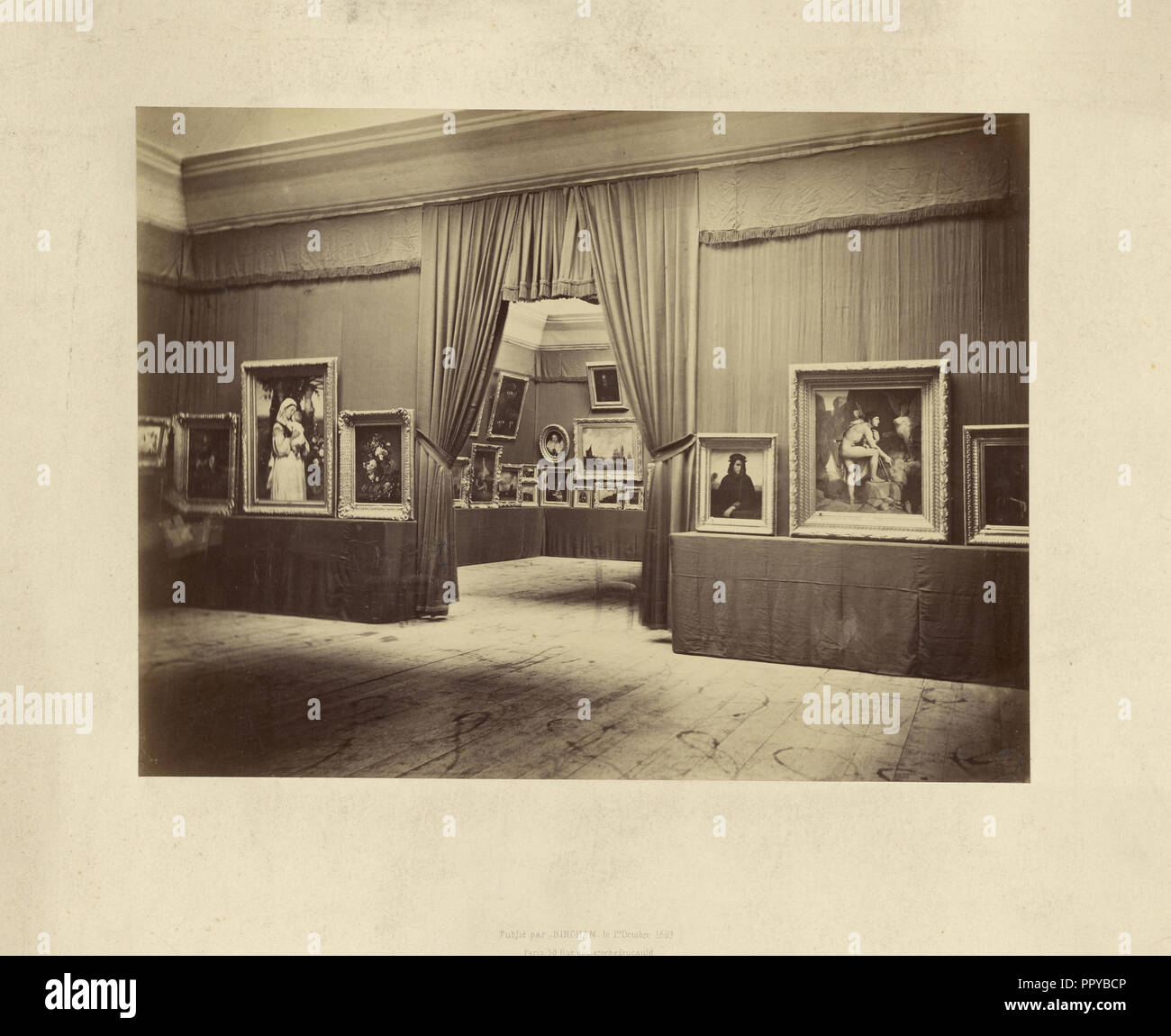 Art Exhibition; Robert Jefferson Bingham, British, 1824 - 1870, Paris, France; 1869; Albumen silver print Stock Photo