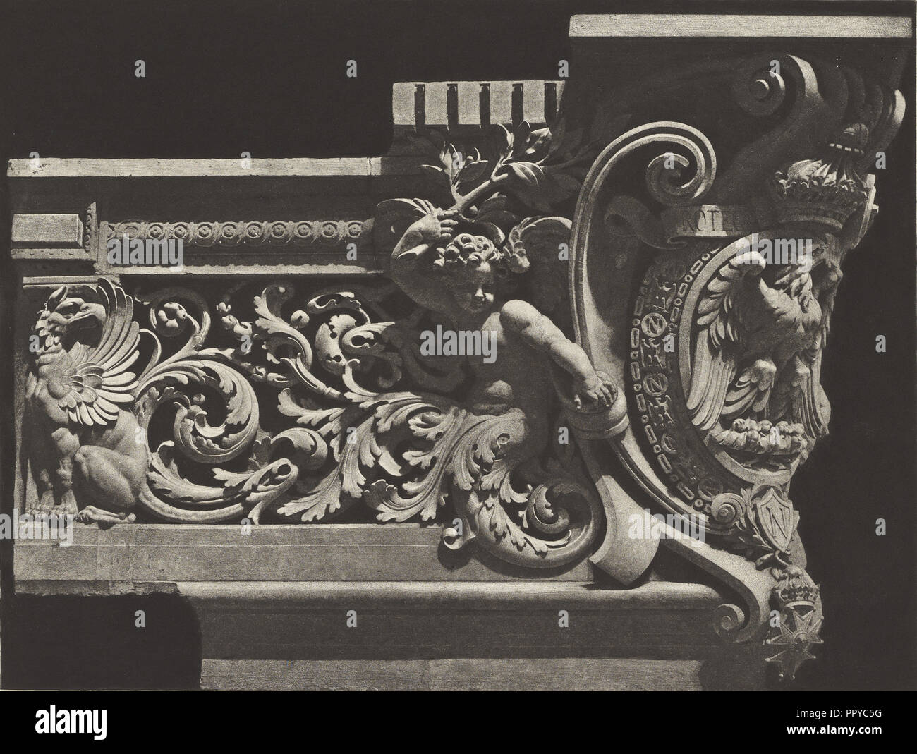 Pavillon de Flore; Édouard Baldus, French, born Germany, 1813 - 1889, Paris, France; about 1868; Heliogravure; Sheet: 31.5 x 45 Stock Photo