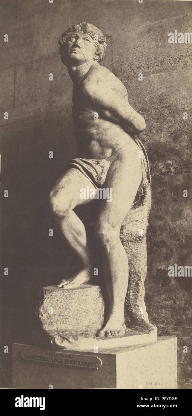 Prisonnier par Michel-Ange Buonarroti , The Prisoner by Michelangelo;  Édouard Baldus, French, born Germany, 1813 - 1889, 1854 Stock Photo - Alamy