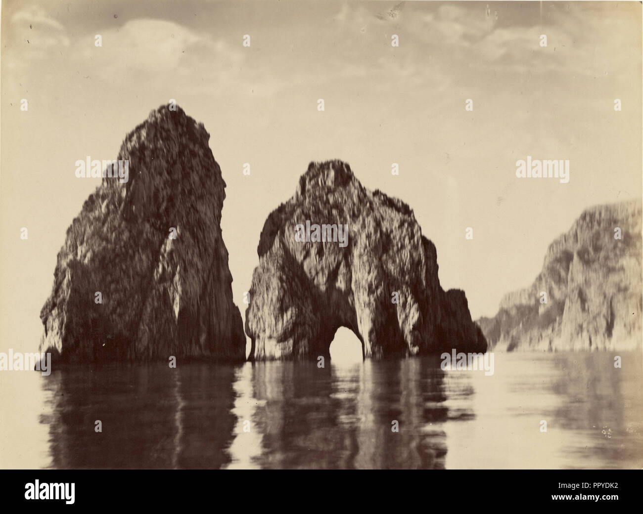 Capri, Rocks by the Sea; James Anderson, British, 1813 - 1877, about 1845 - 1877; Albumen silver print Stock Photo